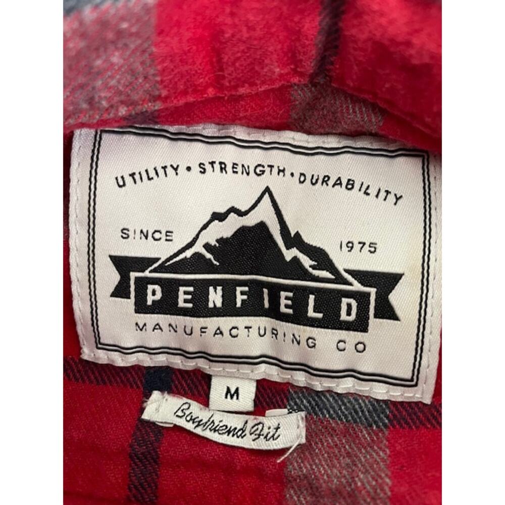 Madewell x Penfield Classic Slim Flannel warm cozy layers red plaid gray black 2 - Picture 10 of 11